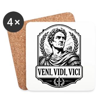 Caesar Veni Vidi Vici Rom Imperator Retro - Untersetzer (4er-Set) - Weiß - Vorne