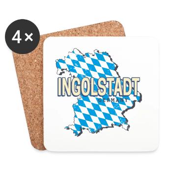 Ingolstadt Stadt in Bayern Deutschland Souvenir - Untersetzer (4er-Set) - Weiß - Vorne