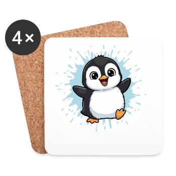 Colorful Penguin Splash - Coasters (set of 4) - white - Front