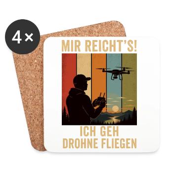 Mir reicht's Ich geh Drohne fliegen Retro Shirt - Untersetzer (4er-Set) - Weiß - Vorne