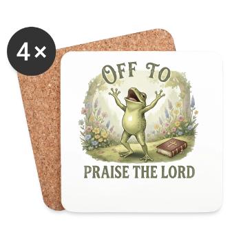 To praise the Lord Christ the Frog - Coasters (set of 4) - white - Front