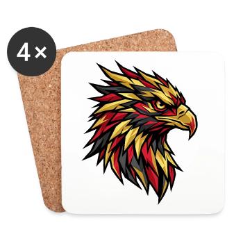 Conception des sports d’éventail des Eagles en Allemagne - Dessous de verre (lot de 4) - blanc - Devant