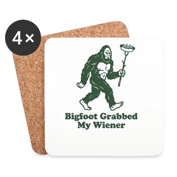 Funny Camping Sasquatch Bigfoot Got My Peni - Coasters (set of 4) - white - Front