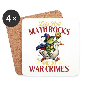 Lets Roll Math Rocks Funny RPG Dice - Coasters (set of 4) - white - Front