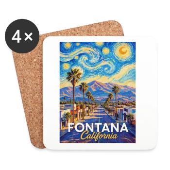 Fontana California Sternennacht - Untersetzer (4er-Set) - Weiß - Vorne