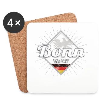 Bonn Stadt in Deutschland Nordrhein-Westfalen NRW - Untersetzer (4er-Set) - Weiß - Vorne