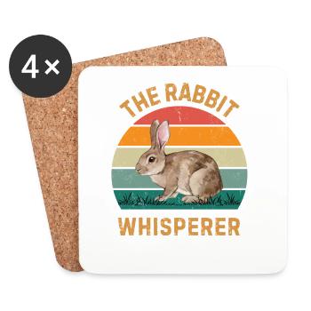 Rabbit Whisperer Funny Bunny Pet Owner Gift - Coasters (set of 4) - white - Front
