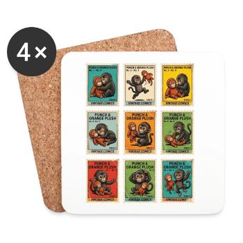 Stamps Baby Monkey Punch - Coasters (set of 4) - white - Front