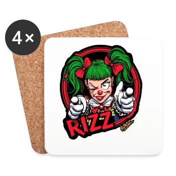 Rizz Clown Neon Pop - Untersetzer (4er-Set) - Weiß - Vorne