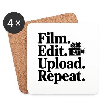 Film. Edit. Upload. Repeat. - Coasters (set of 4) - white - Front