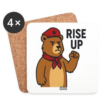 Bear Hero Rally Tee - Coasters (set of 4) - white - Front