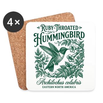 Rubinkehl-Kolibri - Untersetzer (4er-Set) - Weiß - Vorne