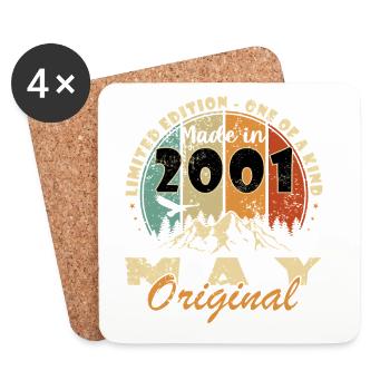 25th Birthday Gift Original May 2001 - Coasters (set of 4) - white - Front