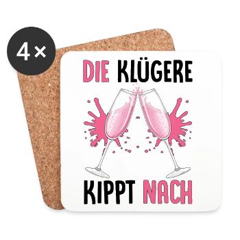 Die Klügere Kippt Nach - Untersetzer (4er-Set) - Weiß - Vorne