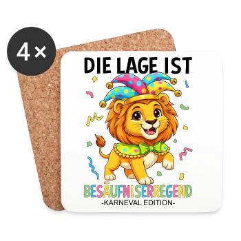 Die Lage Ist Besäufniserregend Karneval Edition - Untersetzer (4er-Set) - Weiß - Vorne