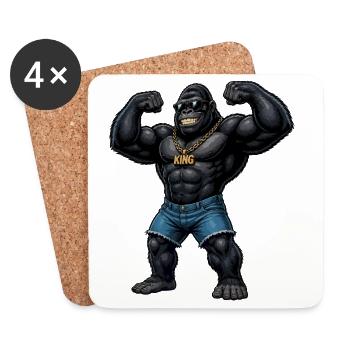 König Gorilla Bling - Untersetzer (4er-Set) - Weiß - Vorne