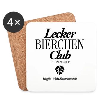 Lecker Bierchen Club - Untersetzer (4er-Set) - Weiß - Vorne