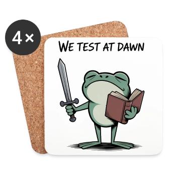 Frog Knight at Dawn - Coasters (set of 4) - white - Front