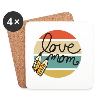love mom  - Untersetzer (4er-Set) - Weiß - Vorne