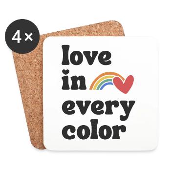 Love in every Color Pride - Coasters (set of 4) - white - Front