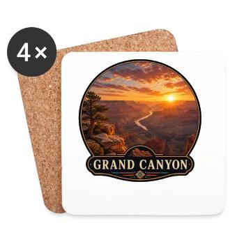 Vintage Grand Canyon Sunset Colorado - Coasters (set of 4) - white - Front