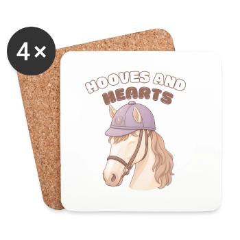 Hooves and Hearts Horse Lover - Untersetzer (4er-Set) - Weiß - Vorne