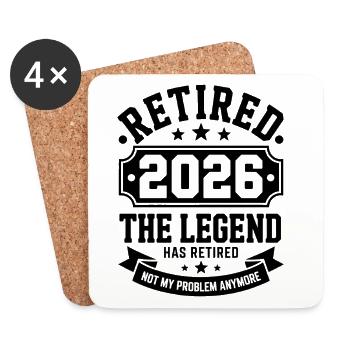 Retired 2026 Funny Retired Graphic Men Retirement - Dessous de verre (lot de 4) - blanc - Devant