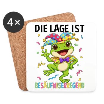 Die Lage Ist Besäufniserregend Frosch - Untersetzer (4er-Set) - Weiß - Vorne