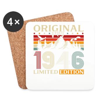 80. Geburtstag Geschenk Original Mai 1946 - Untersetzer (4er-Set) - Weiß - Vorne