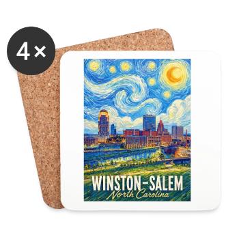 Winston-Salem, North Carolina - Coasters (set of 4) - white - Front
