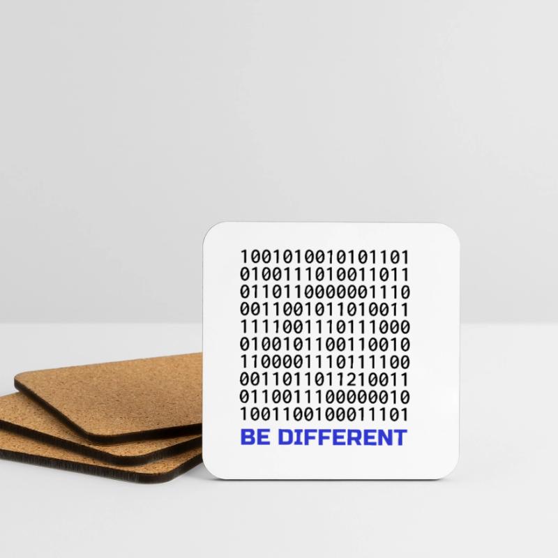 Be Different: Binary Pattern with Message Coasters (set of 4)