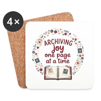 Joie d’archives | Décoration pour le scrapbooking - Dessous de verre (lot de 4) - blanc - Devant