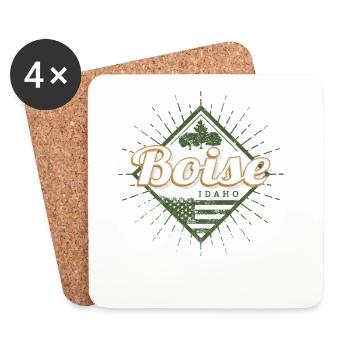 Boise City, Idaho, États-Unis, Vintage USA - Dessous de verre (lot de 4) - blanc - Devant