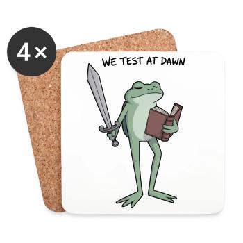 Dawn Ranger Frosch: Schwert und Buch - Untersetzer (4er-Set) - Weiß - Vorne