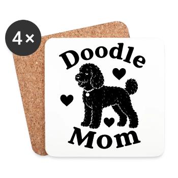 Funny Doodle Mom for Doodle Moms - Coasters (set of 4) - white - Front