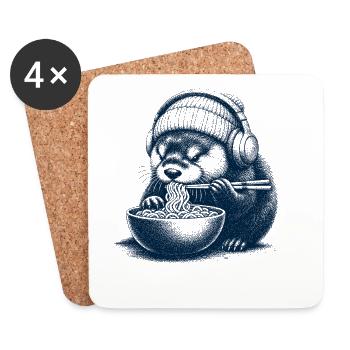 Ramen Otter - Coasters (set of 4) - white - Front