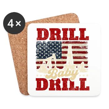 Drill Baby Bohrer Ölfeldarbeiter - Untersetzer (4er-Set) - Weiß - Vorne
