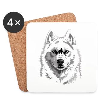 Husky - Coasters (set of 4) - white - Front