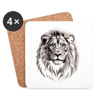 Lion - Coasters (set of 4) - white - Front