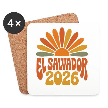 El Salvador Sonnenaufgang 2026 - Untersetzer (4er-Set) - Weiß - Vorne