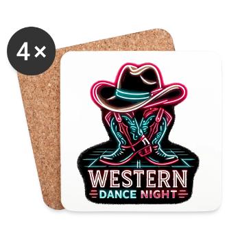 Western Dance Night - Untersetzer (4er-Set) - Weiß - Vorne