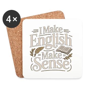 ESL Teacher I Make English Make ESL Education - Untersetzer (4er-Set) - Weiß - Vorne