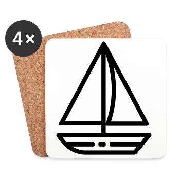 Segelschiff - Untersetzer (4er-Set) - Weiß - Vorne
