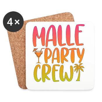 Malle Party Crew Celebrate Mallorca Holidays - Coasters (set of 4) - white - Front