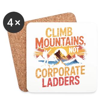 Mountains instead of corporations: Climbing design office gift - Coasters (set of 4) - white - Front