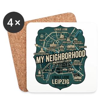 Leipzig Hood - Untersetzer (4er-Set) - Weiß - Vorne