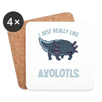 J’adore mon axolotl sauvage - Dessous de verre (lot de 4) - blanc - Devant