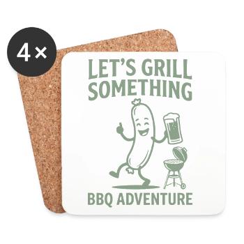 Lets Grill Something BBQ Adventure - Untersetzer (4er-Set) - Weiß - Vorne