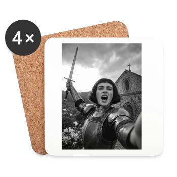 Joan of Arc Selfie - Coasters (set of 4) - white - Front