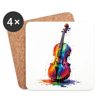 Alto avec de la peinture qui goutte - Dessous de verre (lot de 4) - blanc - Devant